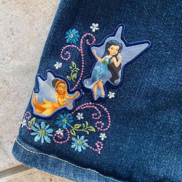 Vintage Disney Tinkerbell Fairies Denim Snap and Tie Front Dress Size 6 - Picture 4 of 6